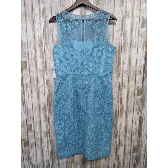 Maggy London Turquoise Lace Overlay Sleeveless Shift Dress Size 8 NWT - Picture 3 of 9